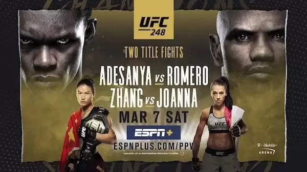 Watch Wrestling UFC 248: Adesanya vs. Romero + Zhang vs. Weili 3/7/20 Online