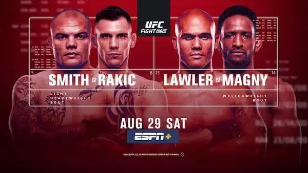 Watch Wrestling UFC Fight Night Vegas 8: Smith vs. Rakic 8/29/20 Live Online