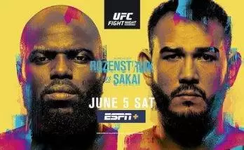 Watch Wrestling UFC FIght Night Vegas 28: Rozenstruik vs. Sakai 6/5/21 Live Online