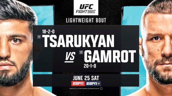 Watch UFC Fight Night Vegas 57: Tsarukyan vs. Gamrot 6/25/22