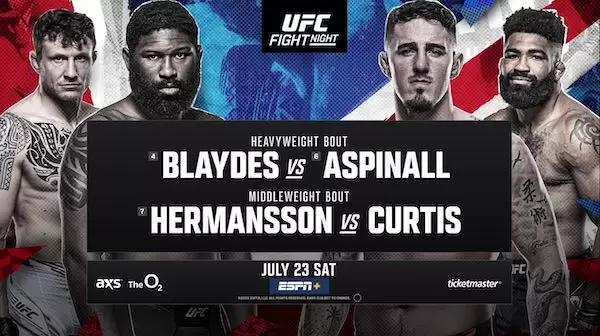 Watch UFC Fight Night London: Blaydes vs. Aspinall 7/23/22