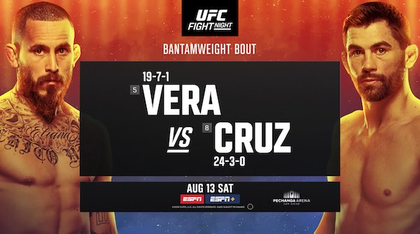 Watch UFC Fight Night San Diego: Vera vs. Cruz 8/13/22
