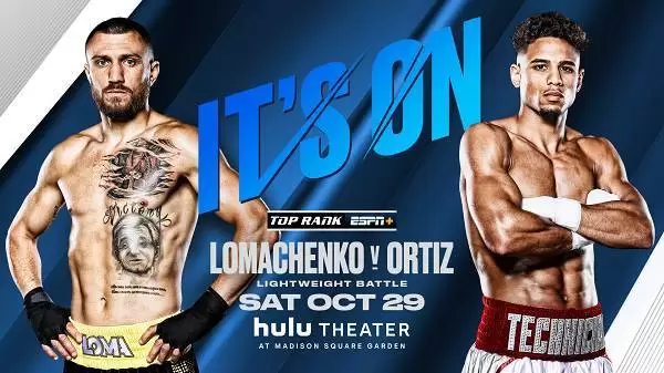 Watch Top Rank Boxing on ESPN: Vasiliy Lomachenko vs. Jamaine Ortiz 10/29/22