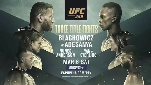 Watch UFC 259: Blachowicz vs. Adesanya 3/6/21 Live Online