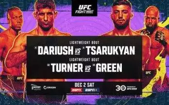 Watch UFC Austin Fight Night: Dariush vs Tsarukyan 12/2/23 2nd December Live Online