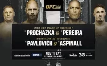 Watch UFC Fight Night 295: Prochazka vs. Pereira PPV 11/11/23 11th November 2023 Live Online