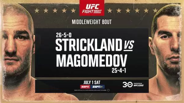 Watch UFC Fight Night Vegas 76: Strickland vs Magomedov 7/1/23
