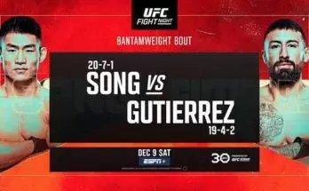 Watch UFC Fight Night Vegas 83: Yadong vs Gutierrez 12/9/23 9th December 2023 Live Online