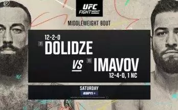 Watch UFC Fight Night Vegas 85: Dolidze vs Imavov 2/3/24 3rd February 2024 Live Online