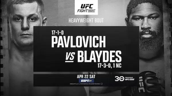 Watch UFC Vegas 71: Pavlovich vs. Blaydes 4/22/23 22nd April 2023